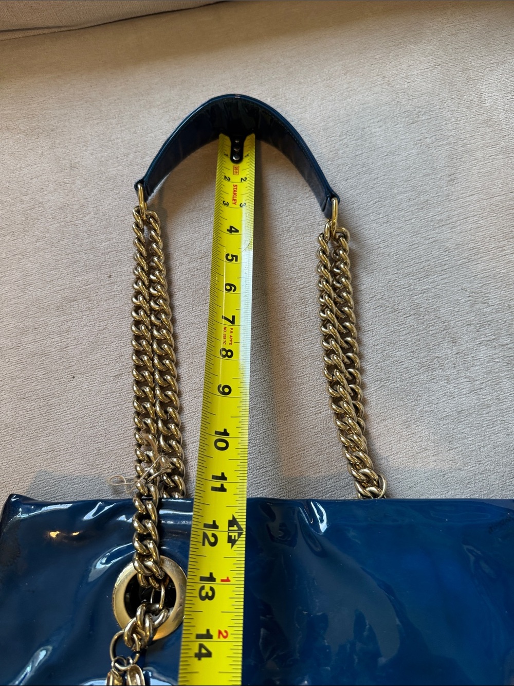 HTF Christian Louboutin Cyclope Patent Leather Chain Tote Bag - Picture 7 of 16